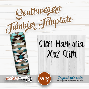 Southwestern Tumbler Template 20oz Slim Steel Magnolia